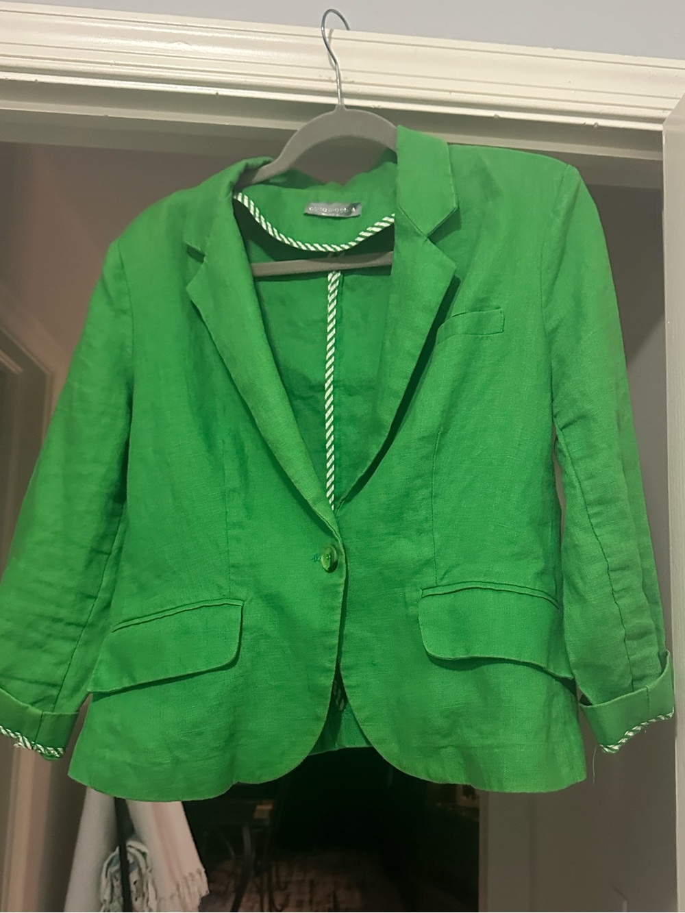 Olivia Moon Kelly Green Linen Blazer